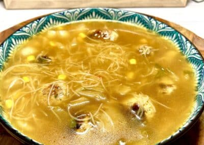 Thermomix Asian Noodle Soup with Chicken Meatballs