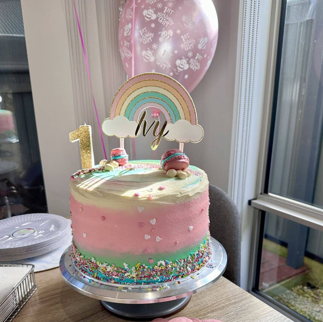 Fondant First Birthday Cake - Cake'O'Clocks-suu.vn